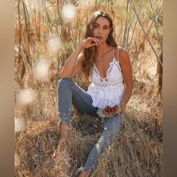 #141 Free People Adella White Cami - Picture 3 of 7